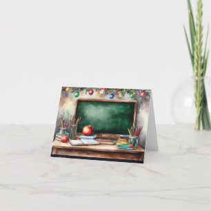 Niedliche Weihnachtskarte für Lehrer - Halbpension Feiertagskarte