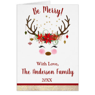 Niedliche Weihnachtskarte für Reindeers