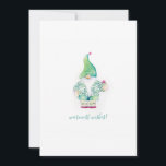 Niedliche Weihnachtskarte für Watercolor Feiertagskarte<br><div class="desc">Diese niedliche Urlaubskarte zeigt mein handgemaltes Aquareller Weihnachtsgnom mit einem langen Hut auf einem knusprigen, weißen Hintergrund mit den Worten Warmest Wünsche in einer modernen Schrift-Typografie. Personalisieren Sie die Wörter nach Ihren Wünschen. Die Karte kehrt zu einer soliden, blau-grünen Farbe zurück. Weitere Designs finden Sie unter DoTellABelle auf Zazzle. Weihnachtskarten...</div>