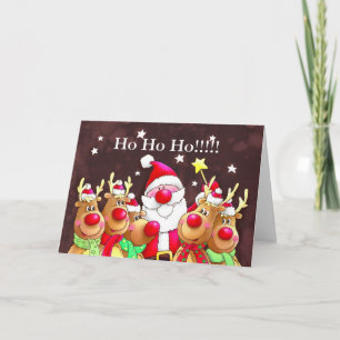 Niedliche Weihnachtskarte, ho ho ho ho!!! Feiertagskarte