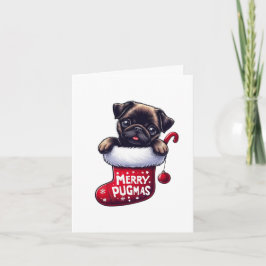 Niedliche Weihnachtskarte "Merry Pugmas" für den M
