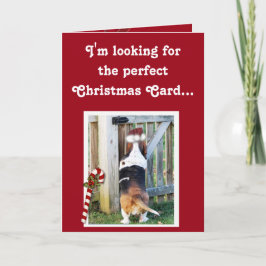 Niedliche Weihnachtskarte mit Basset, Candy Cane & Feiertagskarte