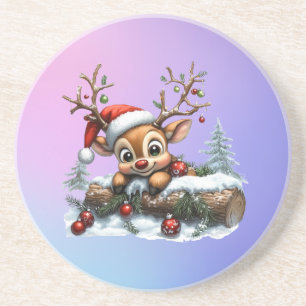 Niedliche Weihnachtskarte mit Ornamenten Getränkeuntersetzer