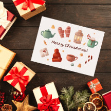 Niedliche Weihnachtskarte mit Süßspeise