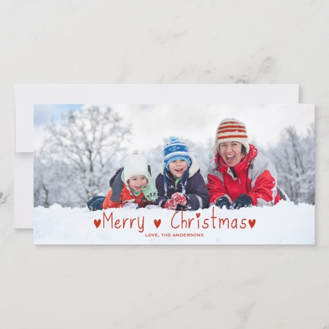 Niedliche Weihnachtskarte | Rot Feiertagskarte (Vorderseite)