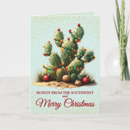 Niedliche Weihnachtskarte Südwestdessert Kaktus Feiertagskarte