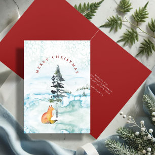 Niedliche Weihnachtskarten für Wasserfarben Feiertagskarte