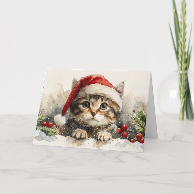 Niedliche Weihnachtskarten Katzen Gruß Dankeskarte (Vorderseite)
