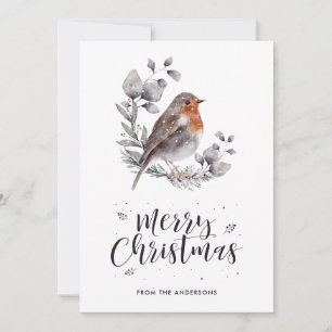 Niedliche Weihnachtskarten von Robin Bird Feiertagskarte