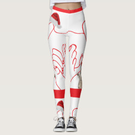 Niedliche Weihnachtskätzchen und HerzlinienLegging Leggings