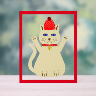 Niedliche Weihnachtskatze Acrylschild