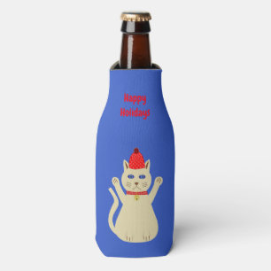 Niedliche Weihnachtskatze Custom Flaschenkühler