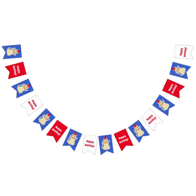Niedliche Weihnachtskatze Custom Wimpelkette (Alle)