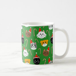 Niedliche Weihnachtskatze Gemustert Kaffeetasse
