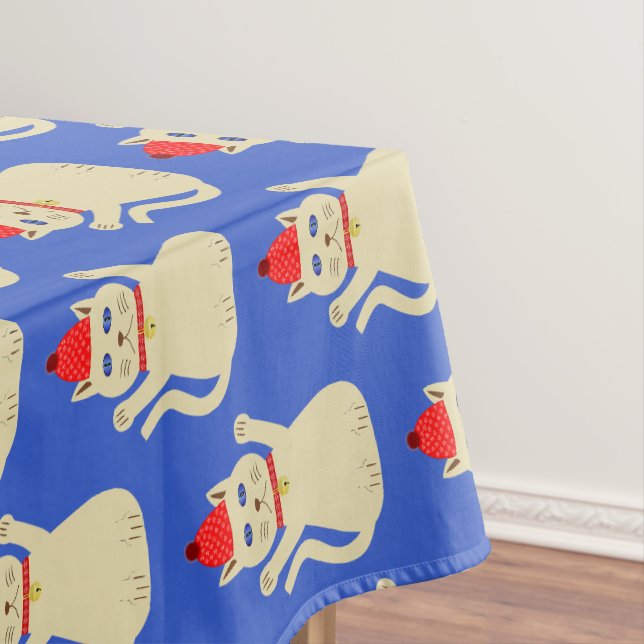 Niedliche Weihnachtskatze Gemustert Tischdecke (Beispiel)