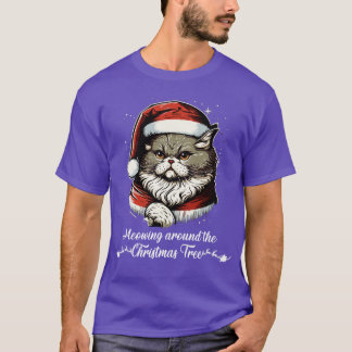 Niedliche Weihnachtskatze Geschenk Funny Katze Wei T-Shirt