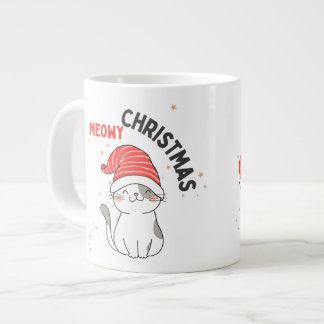 niedliche Weihnachtskatze Jumbo-Tasse