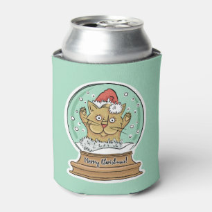 Niedliche Weihnachtskatze, kundenspezifische Monog Dosenkühler