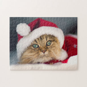 Niedliche WeihnachtsKatze lügt Puzzle