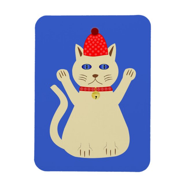 Niedliche Weihnachtskatze Magnet (Vertikal)