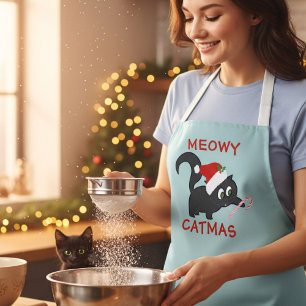 Niedliche Weihnachtskatze Meowy Catmas Schürze