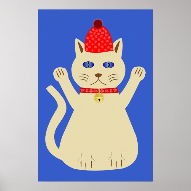 Niedliche Weihnachtskatze Poster (Vorne)