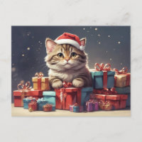 niedliche Weihnachtskatze