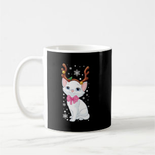 Niedliche Weihnachtskatze Reindeer Cat Lovers Funn Kaffeetasse