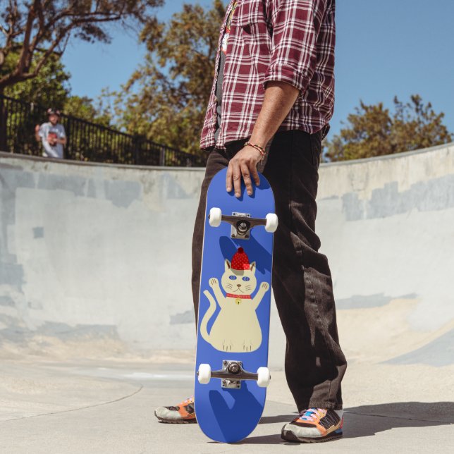 Niedliche Weihnachtskatze Skateboard (Außenbereich 2)