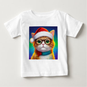 Niedliche Weihnachtskatze Weihnachtsmann-68265 Baby T-shirt