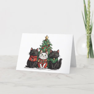 Niedliche Weihnachtskatzen Feiertagskarte