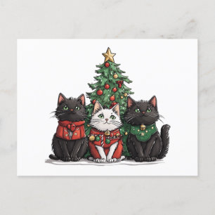 Niedliche Weihnachtskatzen Feiertagspostkarte