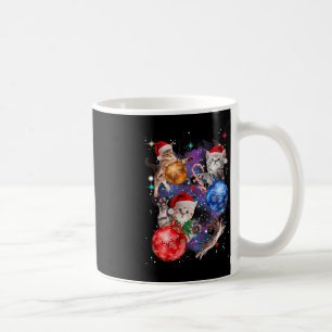 Niedliche Weihnachtskatzen in Weltraumschmuck Graf Kaffeetasse