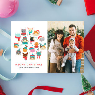 Niedliche Weihnachtskatzen Meowy Weihnachtsfest Fo Feiertagskarte
