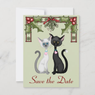 Niedliche Weihnachtskatzen Save the Date Hochzeits