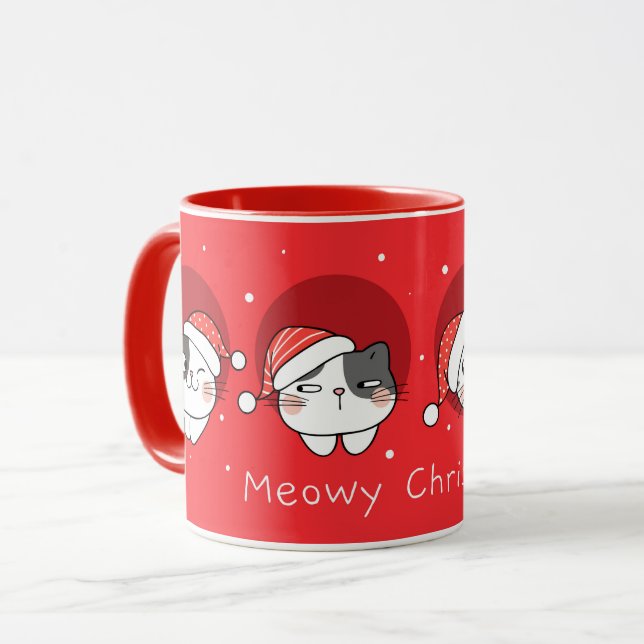 Niedliche Weihnachtskatzen Tasse (Vorderseite Links)