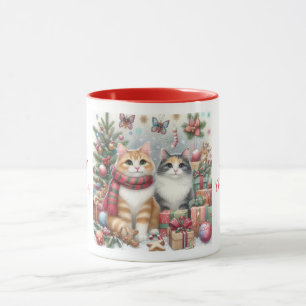 Niedliche Weihnachtskatzen Tasse