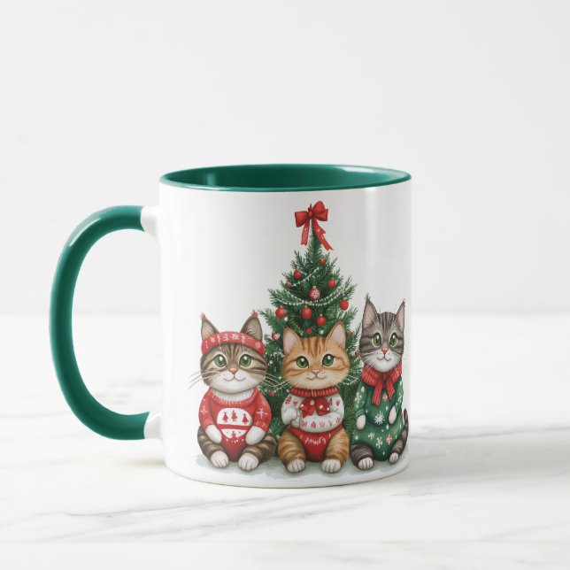 Niedliche Weihnachtskatzen Tasse (Links)