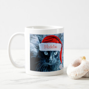 Niedliche Weihnachtskatzen-Tasse, personalisiert Kaffeetasse