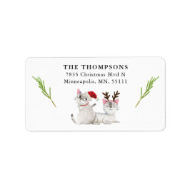 Niedliche WeihnachtskatzenRücksendeadresse Adressaufkleber