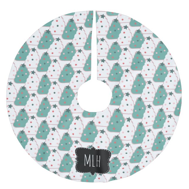 Niedliche Weihnachtskekse Sprinkle Dot Family Ursp Polyester Weihnachtsbaumdecke (Vorderseite)