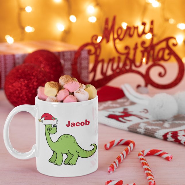 Niedliche Weihnachtskids Dinosaurier Santa Kaffeetasse (Von Creator hochgeladen)