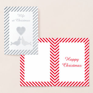 Niedliche Weihnachtskissing-Siegel nach Maß Folienkarte