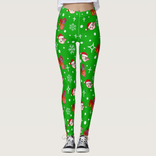 Niedliche Weihnachtskitty Green Leggings