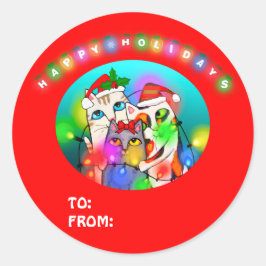 Niedliche Weihnachtskleber / Geschenketiketten Runder Aufkleber