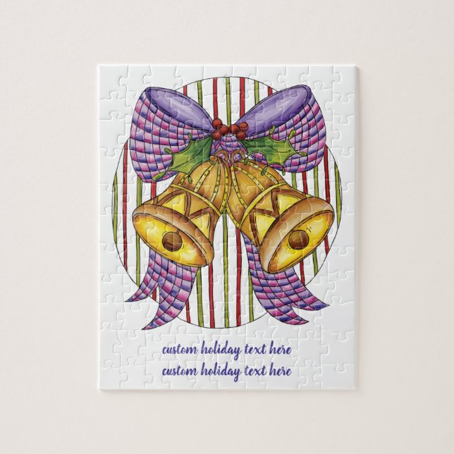 Niedliche Weihnachtsklingeln mit Ribbon und Bow Puzzle (Vertikal)