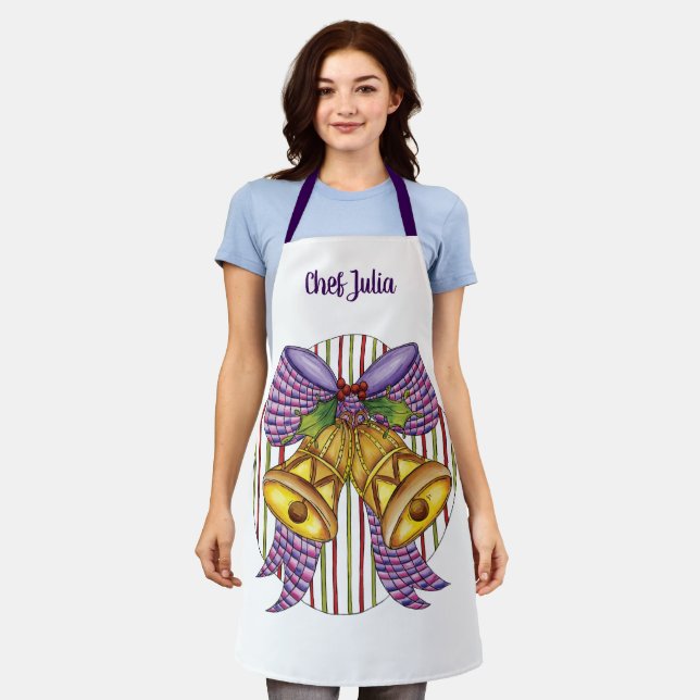 Niedliche Weihnachtsklingeln mit Ribbon und Bow Schürze (Getragen)