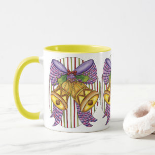 Niedliche Weihnachtsklingeln mit Ribbon und Bow Tasse