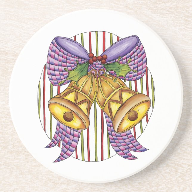 Niedliche Weihnachtsklingeln mit Ribbon und Bow Untersetzer (Vorne)