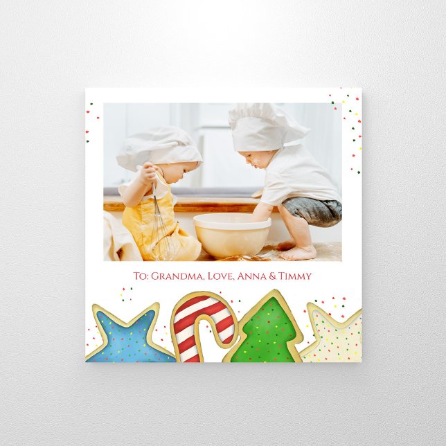 Niedliche Weihnachtskochtelefone nach Kundenwunsch Fotodruck (Christmas cookies whimsical cute photo print with watercolor artwork. )